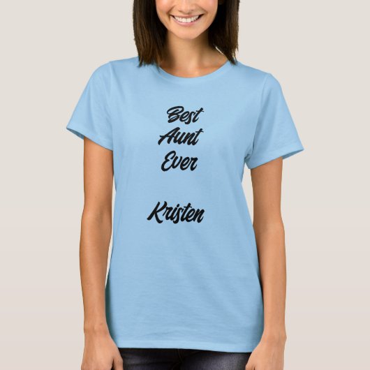最高のおばさん 名前入り オーダーメイド ギフト Tシャツ (正面)