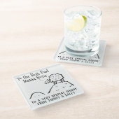 最高のおもしろいパパ羊ことわざアプン ガラスコースター (アングル)