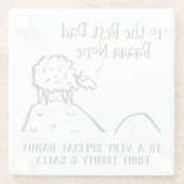 最高のおもしろいパパ羊ことわざアプン ガラスコースター (裏面)