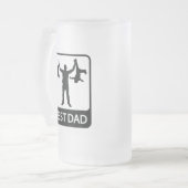 最高のおもしろいパパ – 父の日 フロストグラスビールジョッキ (正面左)