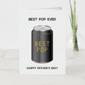 最高のおもしろいポップ・アートのソーダプンフォイル父のデイカード 箔グリーティングカード (正面)