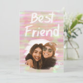 最高のおもしろい友よカラフルりTropical写真 招待状 (スタンド正面)