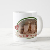 最高のおもしろい可愛い写真犬 ジャンボコーヒーマグカップ (正面右)