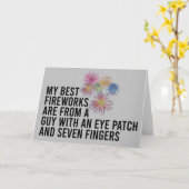 最高のおもしろい花火7月4日 カード (黄色い花)