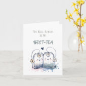 最高のおもしろい茶プリン笑い友ハッピーバースデー カード (黄色い花)