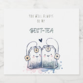 最高のおもしろい茶プリン笑い友ハッピーバースデー スパークリングワインラベル (シングルラベル)