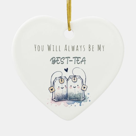 最高のおもしろい茶プリン笑い友ハッピーバースデー セラミックオーナメント (正面)