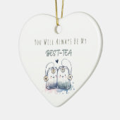 最高のおもしろい茶プリン笑い友ハッピーバースデー セラミックオーナメント (左)