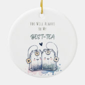 最高のおもしろい茶プリン笑い友ハッピーバースデー セラミックオーナメント (裏面)