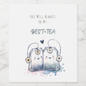 最高のおもしろい茶プリン笑い友ハッピーバースデー ワインラベル (シングルラベル)