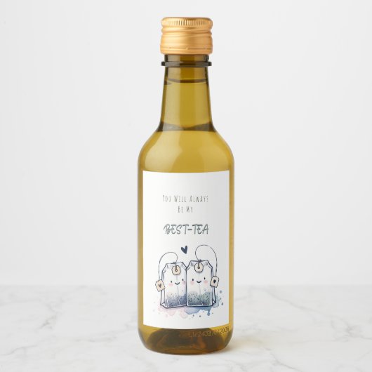 最高のおもしろい茶プリン笑い友ハッピーバースデー ワインラベル (正面)