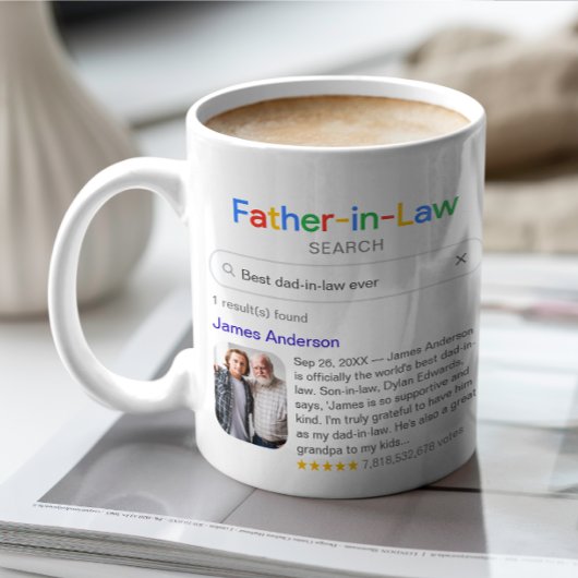 最高のおもしろいFather-In-Law Ever Search & Photo コーヒーマグカップ