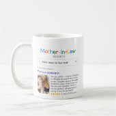 最高のおもしろいMother-In-Law Ever Search & Photo コーヒーマグカップ (左)