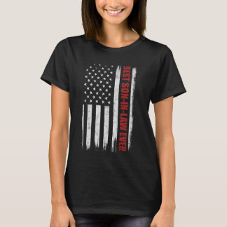 最高のおもしろいSon In-Law Ever、米国アメリカ国旗のSon I Tシャツ
