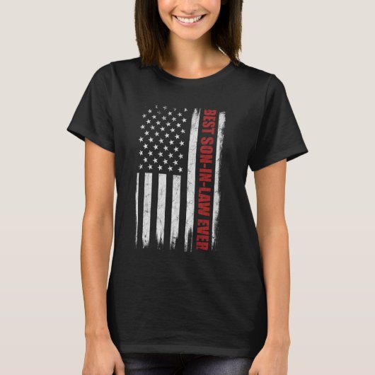 最高のおもしろいSon In-Law Ever、米国アメリカ国旗のSon I Tシャツ (正面)