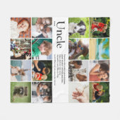 最高のお叔父さん、Funcleの定義 16枚の写真 フリースブランケット (正面(横))