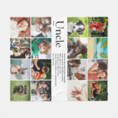 最高のお叔父さん、Funcleの定義 16枚の写真 フリースブランケット (正面(横))