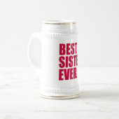 最高のお姉ちゃん。いつまでも。（ピンク） ビールジョッキ (正面左)