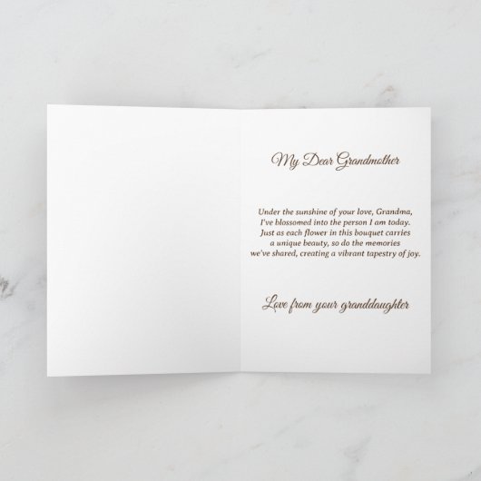 最高のお婆さん出エレガント来る カード (内部)