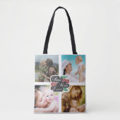 最高のお母さんかわいいハート写真コラージュ家族の名前 トートバッグ (正面)