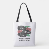 最高のお母さんかわいいハート写真コラージュ家族の名前 トートバッグ (裏面)