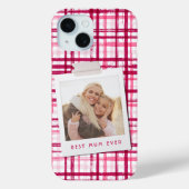 最高のお母さんが今まで可愛い赤モダンピンク柄 Case-Mate iPhoneケース (裏面)