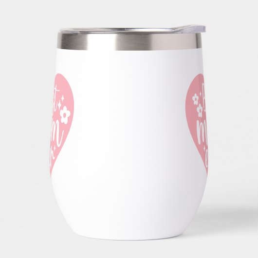 最高のお母さんは花でピンクのハート (左面)