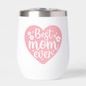 最高のお母さんは花でピンクのハート (正面)