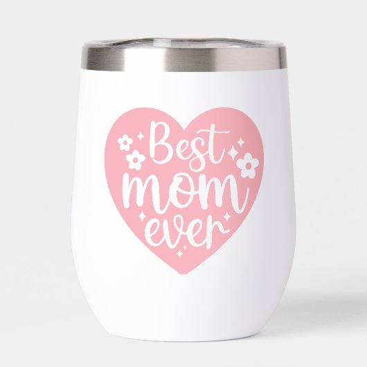 最高のお母さんは花でピンクのハート (背面)