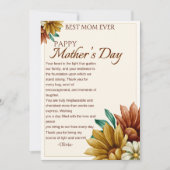 最高のお母さんエレガントの日の吹き出物 シーズンカード (正面)