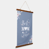 「最高のお母さんエレガント」青いフローラ 吊り下げ型タペストリー (傾斜あり)