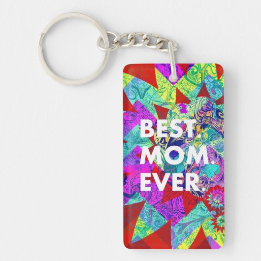 最高のお母さんカラフルの抽象芸術お母さんの日の贈り物 キーホルダー (正面)