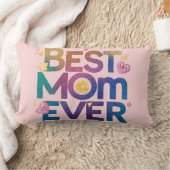 最高のお母さんハートと花 ランバークッション (ブランケット)