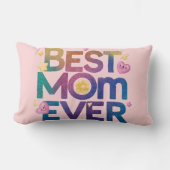 最高のお母さんハートと花 ランバークッション (正面)