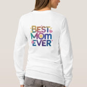 最高のお母さんハートと花 Tシャツ (裏面)