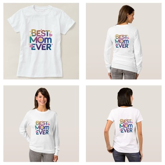 最高のお母さんハートと花 Tシャツ