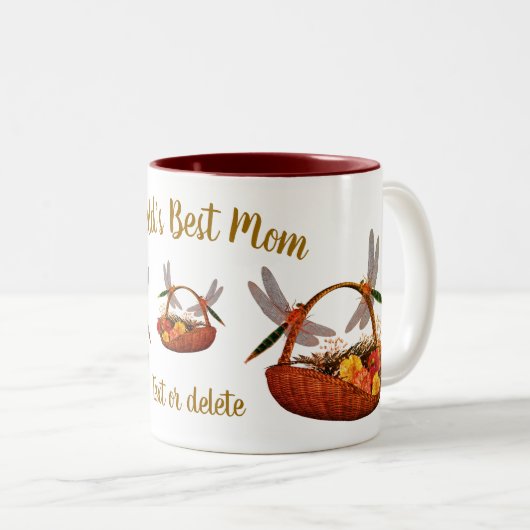 最高のお母さんパーソナライズされた ツートーンマグカップ (正面右)