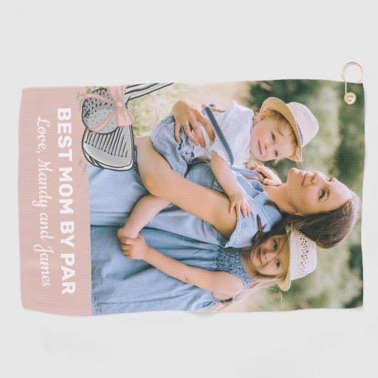 最高のお母さんパーフォトピンクボウゴルフタオル ゴルフタオル (横)