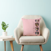 最高のお母さんピンクのハート4子フォトコラージュ クッション (椅子)