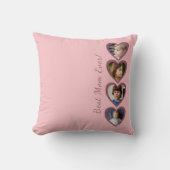 最高のお母さんピンクのハート4子フォトコラージュ クッション (正面)