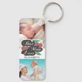 最高のお母さんフォトコラージュ誕生日かわいい キーホルダー (裏面)