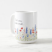 最高のお母さんモモの世界のモグと野カラフル花 コーヒーマグカップ (正面左)