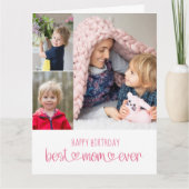 最高のお母さん可愛いタイポグラフィ3 Photo カード (正面)