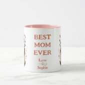 最高のお母さん可愛いナマケモノお母さんの名前 マグカップ (中央)