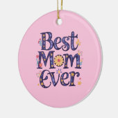 最高のお母さん可愛い花お母さんの日 セラミックオーナメント (左)