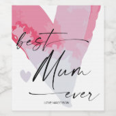 最高のお母さん幸せな母の日の贈り物 ワインラベル (シングルラベル)