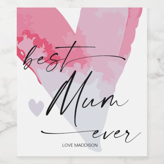 最高のお母さん幸せな母の日の贈り物 ワインラベル (シングルラベル)