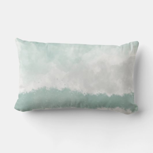 最高のお母さん水彩子供の写真 ランバークッション (裏面)