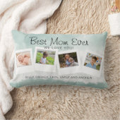 最高のお母さん水彩子供の写真 ランバークッション (ブランケット)