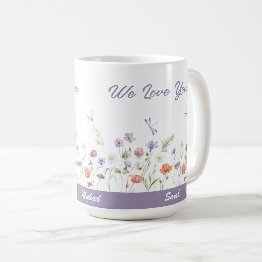 最高のお母さん野生の花の子供が母の日を命名 コーヒーマグカップ (正面右)